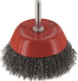 Rotec Komborstel op stift ø6, gegolfd staaldraad, ø75x0,3