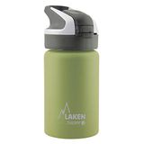Laken Summit Thermosfles voor kinderen, van roestvrij staal, met automatische sluiting en veiligheidssluiting, 350 ml, kaki