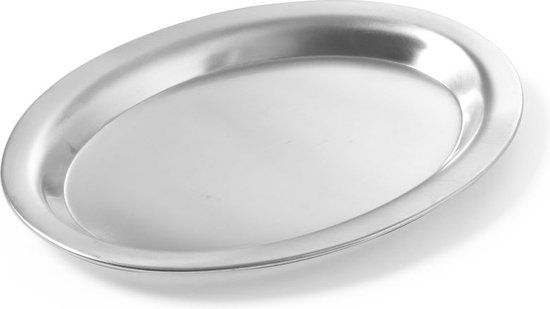 Hendi Koffie Serveerplateau Ovaal - RVS - 200x140mm - Vaatwasserbestendig