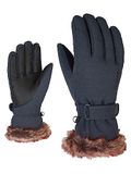 Ziener Kim Skihandschoenen voor dames, warm, ademend, grijs, maat 7,5