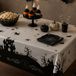 Atosa Halloween party nappe - nappe - noir/gris mélange - 137 x 182 cm - aluminium - Rectangle - décoration de table - décoration de fête