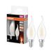 OSRAM LED-lamp met vlameffect Wit, comfortabel warmwit | LED CLASSIC BA 35 FLAME, LED Lamps, Wit, 35 mm dia, 15000 h, verpakking van 2