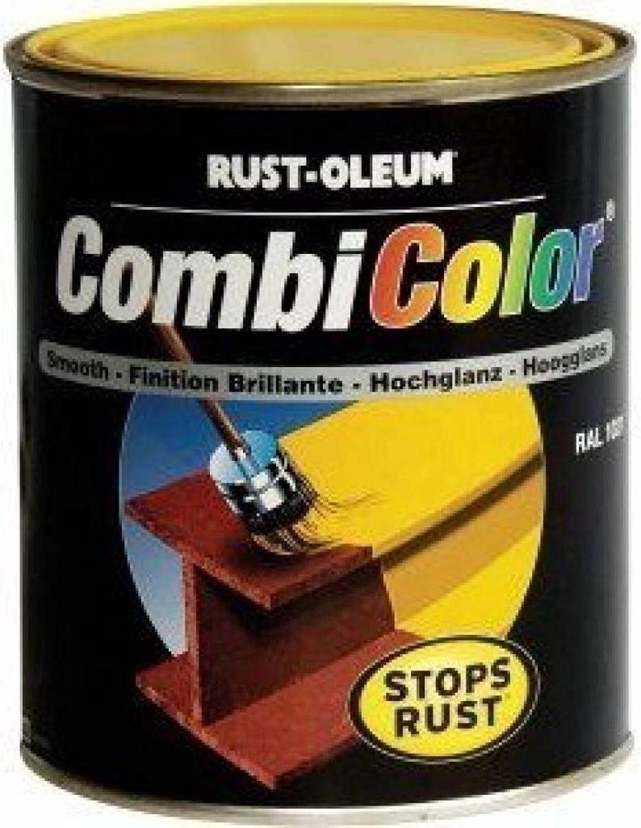 Rust-oleum CombiColor Hoogglans - Koolzaad Geel RAL 1021 art. nr. 7346 2,5 liter