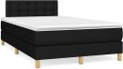 vidaXL Boxspring met matras en LED stof zwart 120x190 cm