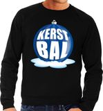 Bellatio Decorations Shoppartners Bv Foute kersttrui kerstbal blauw op zwarte sweater voor heren - XL