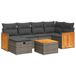vidaXL 6-delige Loungeset met Kussens, Poly Rattan, Grijs
