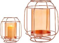 Gift Decor Kaarshouder Koper Amber Lykta Metaal Glas (19 x 20 x 19 cm)