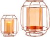 Gift Decor Kaarshouder Koper Amber Lykta Metaal Glas (19 x 20 x 19 cm)