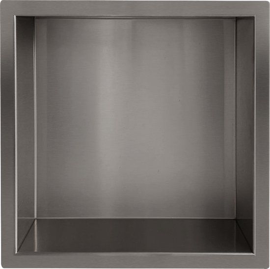 Wiesbaden Demis Inbouwnis Gunmetal 30x30x7cm - RVS - Mat