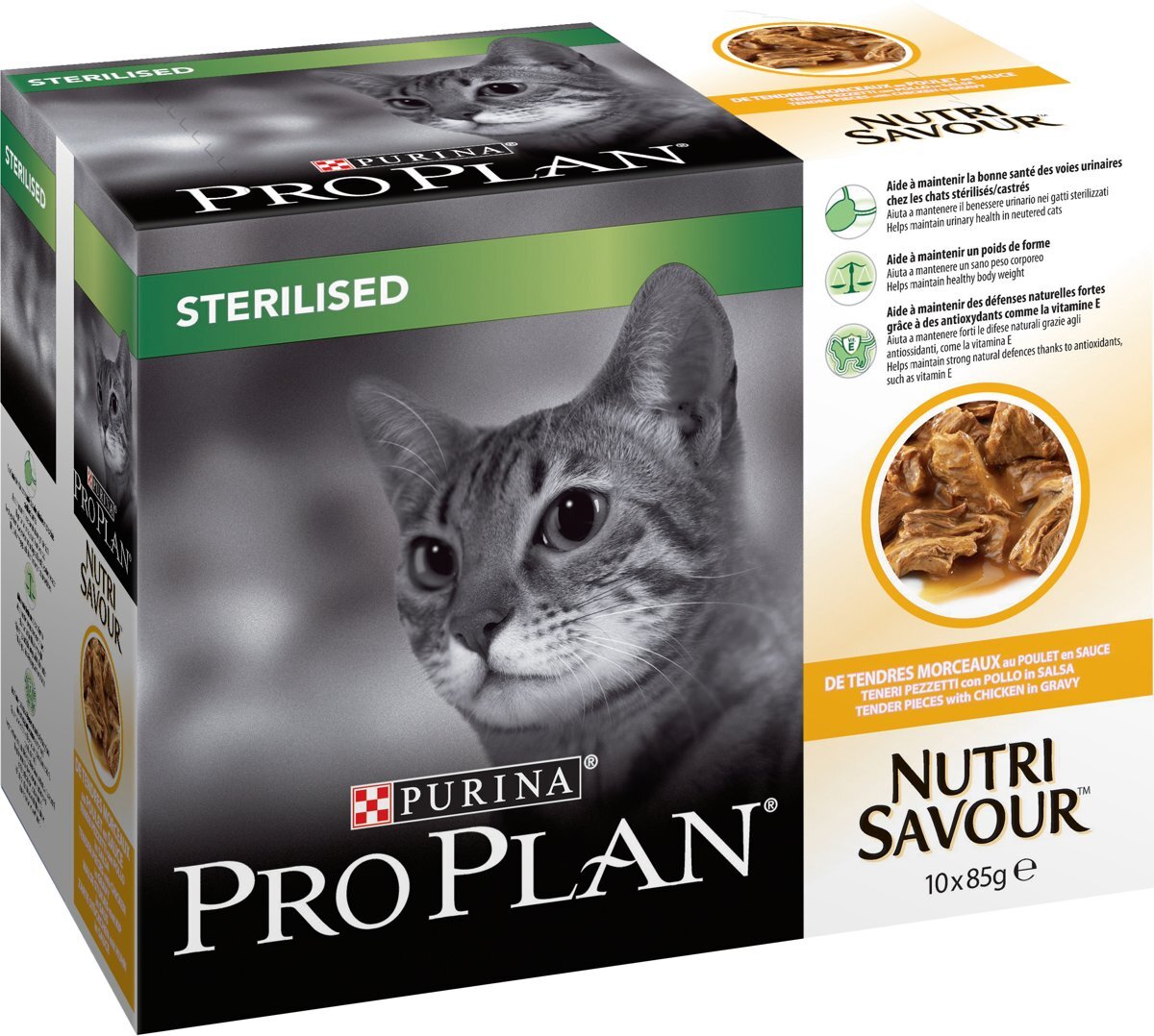 PRO PLAN Sterilised Kip 85 gram zakjes kattenvoer Per 10