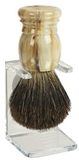 Scheerborstelhouder, kunststof glazen schaal met scheerkwast puur dak