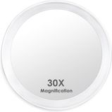 Merkloos / Sans marque Wan GmbH Vergrotingsspiegel 30x Vergroting Rond 10cm Wit met Zuignappen