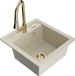 Mexen Vito évier en granit 1 bac avec mitigeur de cuisine Elia, beige