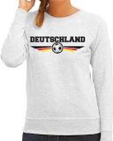 Bellatio Decorations Shoppartners Bv Duitsland / Deutschland landen / voetbal sweater met wapen in de kleuren van de Duitse vlag - grijs - dames - S