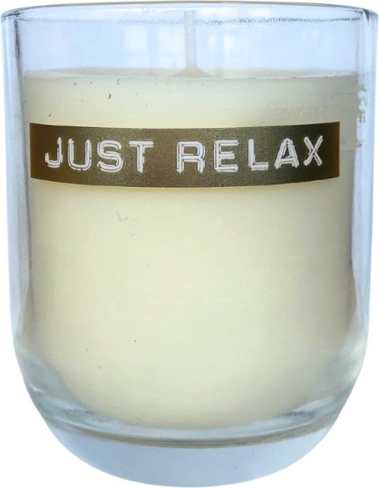 Candle jar transparent Sunny haze &#39;Just Relax&#39;