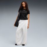PUMA Essentials Slouchy Pintuck oversized broek voor dames M, White Glow Heather