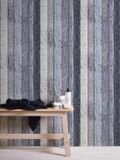 A.S. Création Houtlook Behang Industrieel Blauw Wit