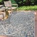 JONATHAN Y SMB105B-8 Star-tapijt, outdoor, indoor, textuur, bohemien, medaillonstof, gemakkelijk te reinigen, kamer, keuken, binnenplaats, anti-vervagen, 240 cm x 300 cm, marineblauw/grijs