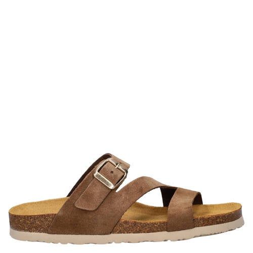 Nelson suède slippers bruin