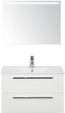 BES LED Seville Badmeubelset 80 cm - Wit Hoogglans - Keramische Wastafel Wit Enjoy met Sence Spiegel