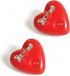 Merkloos / Sans marque Classic Line Hartjes broche - Set van 5x stuks - met knipperlicht - op batterijen - 4 cm - sierspeld - rood - valentijnsdag