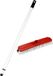 Buemag Kunststof schrobborstel/schrobber met trekker rood inclusief metalen telescoopsteel wit 130 cm