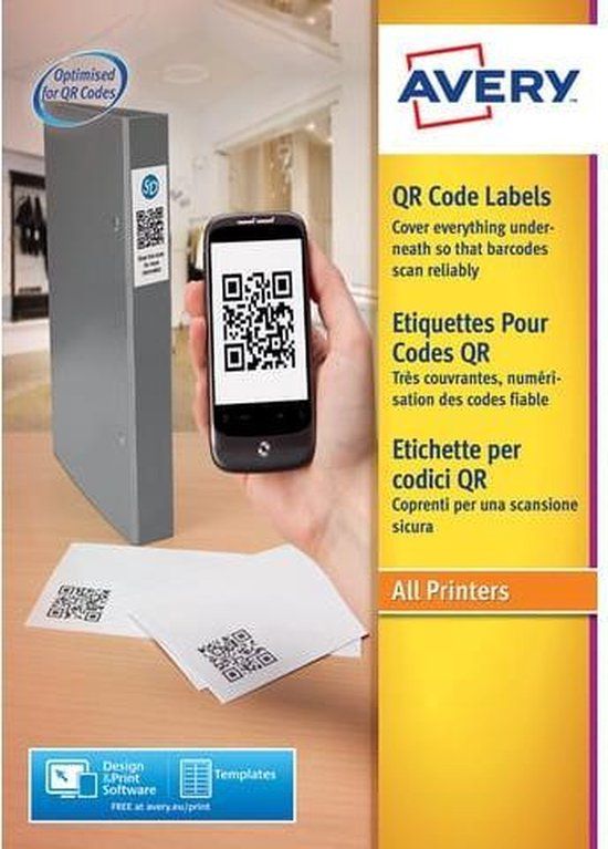 Avery Productetiketten 35 x 35 mm Wit Papier 875 Stuks