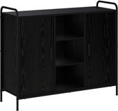 vidaXL Dressoir Zwart eiken 97 x 33 x 81 cm Bewerkt hout