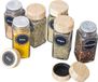 24 pots à herbes en verre et bambou avec étiquettes