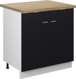 Vicco Fame-Line Keukenonderkast – 80 cm, WB Eik Zwart gestreept