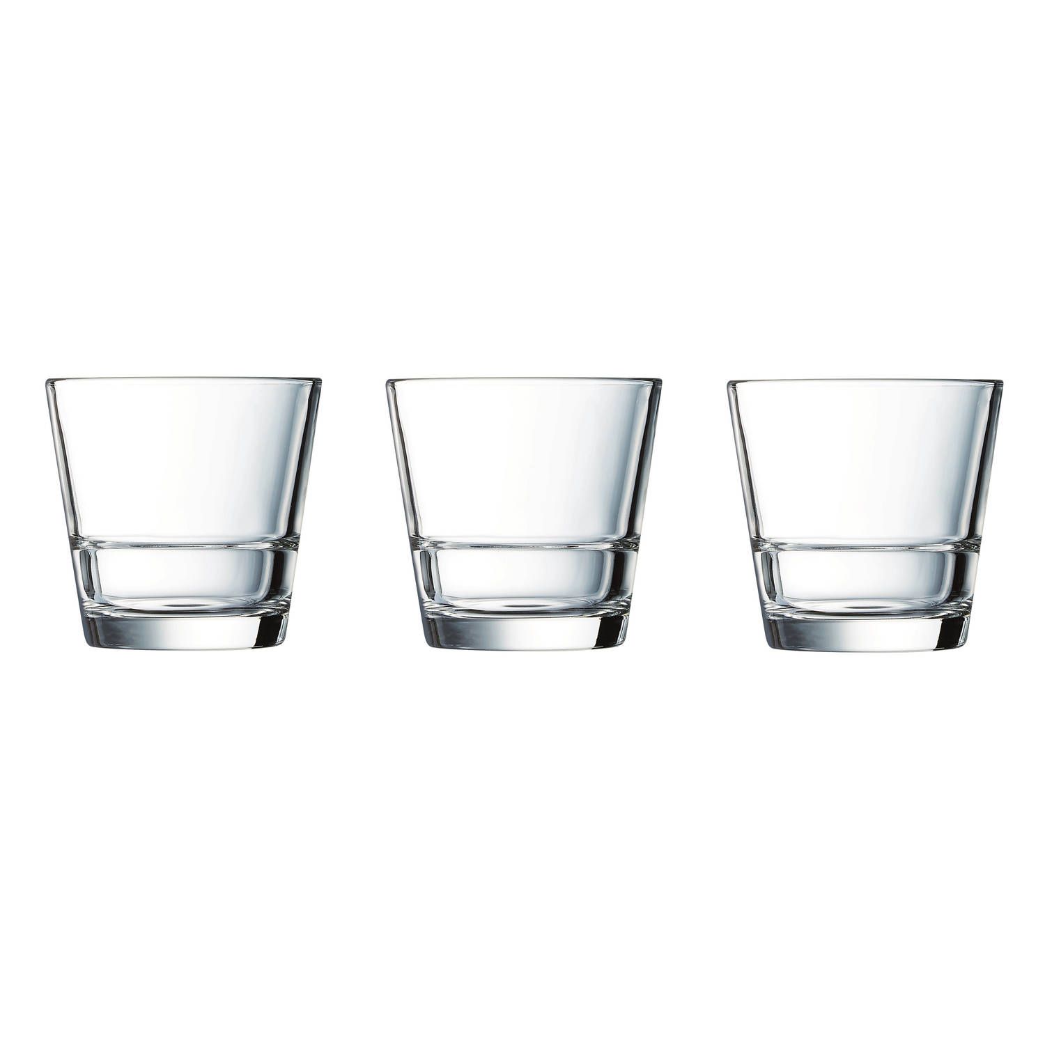 ARCOROC Tumbler waterglazen transparant stapelbaar 210 ml - 12 stuks