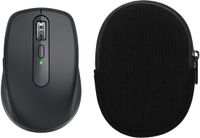 kwmobile Muisetui voor Logitech MX ANYWHERE 3 / ANYWHERE 3S Hoes - Etui voor Bluetooth-muis van robuust koord en neopreen - zwart.