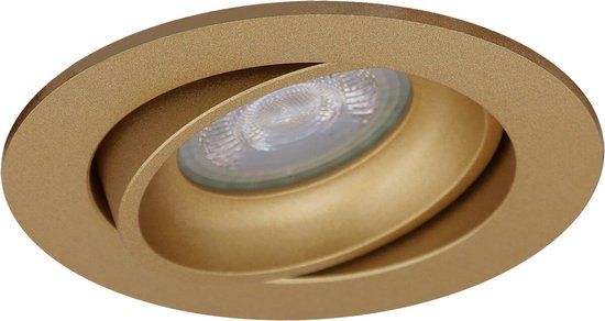 BES LED GU10 Inbouwspot Rond Goud Aluminium Kantelbaar Ø82mm - Pragmi Delton Pro
