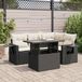 Maison Exclusive - Ensemble de jardin, composé de 5 pièces avec coussins, noir, en polyrotin