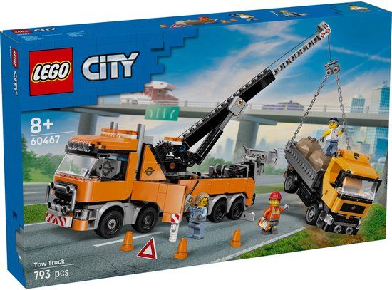 LEGO 60467 City - Zware sleepwagen met kraan Bouwset