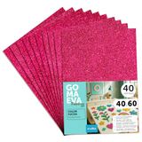 Schuimrubberen platen met glitter, 40 x 60 cm, kleurrijke EVA-schuim knutselplaten voor kinderen, doe-het-zelf, school, decoratie en kunstprojecten, ideaal als knutselpapier, schuimrubber met glitter