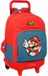 Safta Compact Extraible Super Mario 33l Rugzak Met Wielen Rood Kinderen