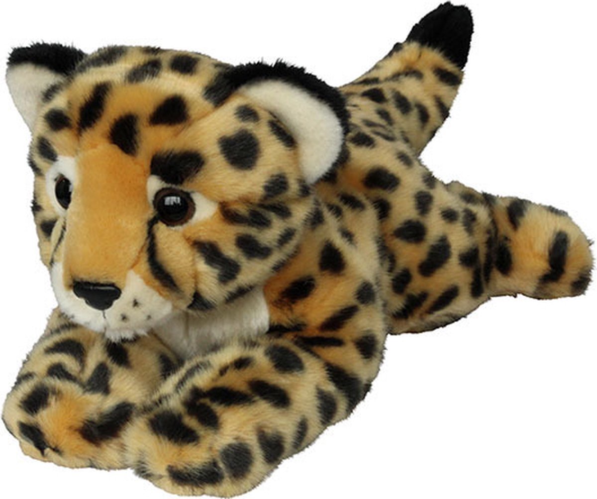 Nature Planet Pluche dieren knuffels Cheetah/jachtluipaard van 33 cm - Knuffeldieren speelgoed