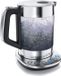 Arendo - Rookglas glas waterkoker - 1,5 liter inhoud - borosilicaatglas - basisstation van roestvrij staal - modern design