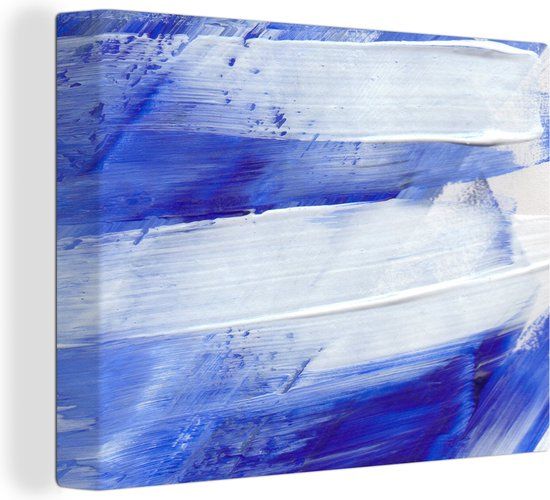 OneMillionCanvasses Canvas Schilderij - Design - Blauw - 80x60 cm - Modern - Wanddecoratie