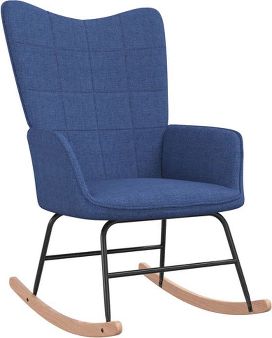 vidaXL Schommelstoel stof blauw