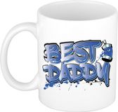 Bellatio Decorations Mok voor Papa - Blauw - Graffiti Letters - 300 ml