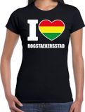 Bellatio Decorations Shoppartners Bv Carnaval t-shirt I love Rogstaekersstad voor dames - zwart - Weert - Carnavalshirt / verkleedkleding XXL