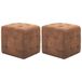 vidaXL Poef 2 stuks 30x30x30 cm Kunstsuède Bruin