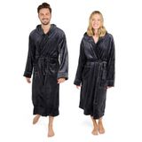 Blumtal Badjas Unisex - Dames en Heren Badjas - Fleece Badjas met Capuchon - met Zakken - Antraciet - Maat XXXL