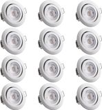 Monzana Spot encastrable 12er Set LED – 3 Standen Dimbaar 230V – Blanc