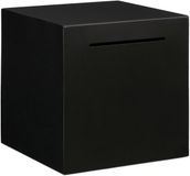 Relaxdays tirelire, non ouvrable, acier inoxydable, 15x15x15 cm, pour billets et pièces, noir