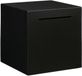 Relaxdays tirelire, non ouvrable, acier inoxydable, 15x15x15 cm, pour billets et pièces, noir