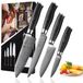 Ensemble de couteaux de cuisine - 4 pièces - Acier Damas - Manche en Micarta - Dans une boîte cadeau