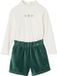 Vertbaudet Ensemble fille avec t-shirt + short en velours